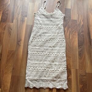 Freshman 1996 Woman’s Size S Elegant Cream Lace Midi Dress